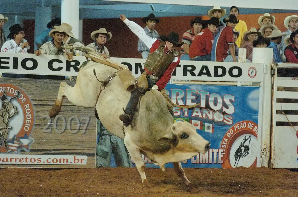Rodeo event at Festa do PeĂ£o in Barretos