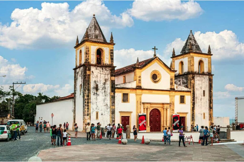 Historic church in Olinda near Recife, a vibrant destination known for art, history, and beaches — one of the best places to visit in Brazil this summer