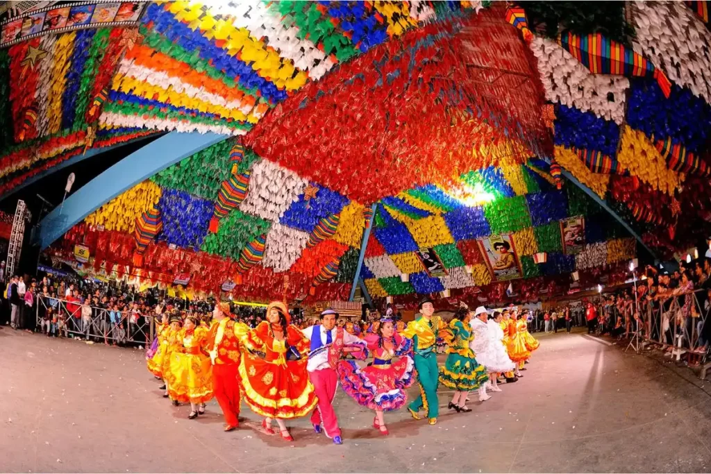 Dancers at SĂ£o JoĂ£o festival in Northeast Brazil