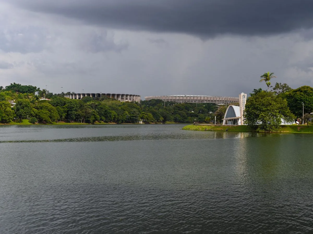 Saint Francis of Assisi Church by Oscar Niemeyer on the shores of Pampulha Lake, Belo Horizonte